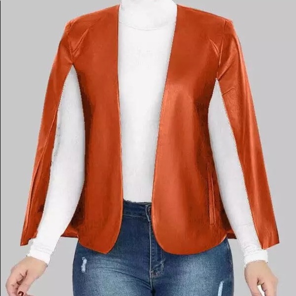 Faux leather cape